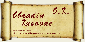 Obradin Kusovac vizit kartica